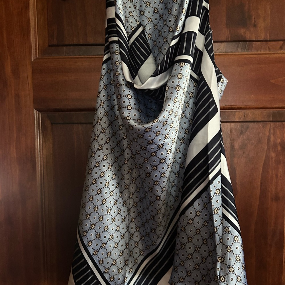 LOFT Blue and Patterned Top